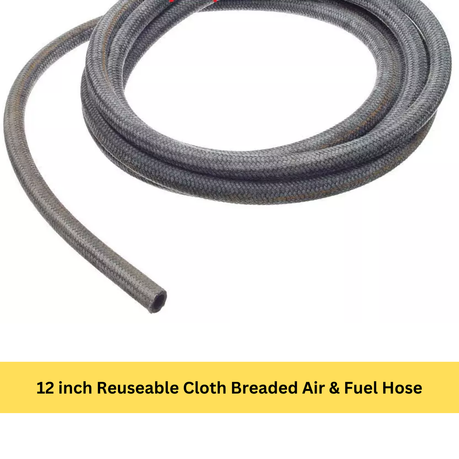 -12 inch Reuseable Cloth Breaded Air & Fuel Hose