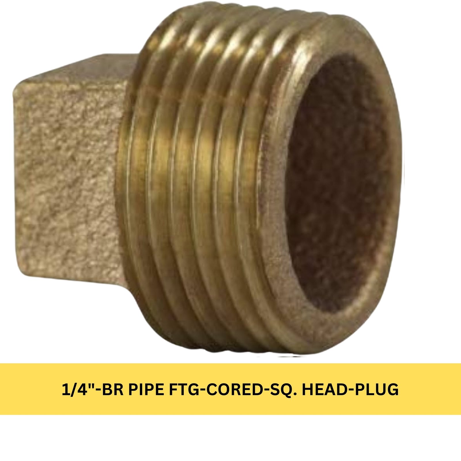 1/4"-BR PIPE FTG-CORED-SQ. HEAD-PLUG