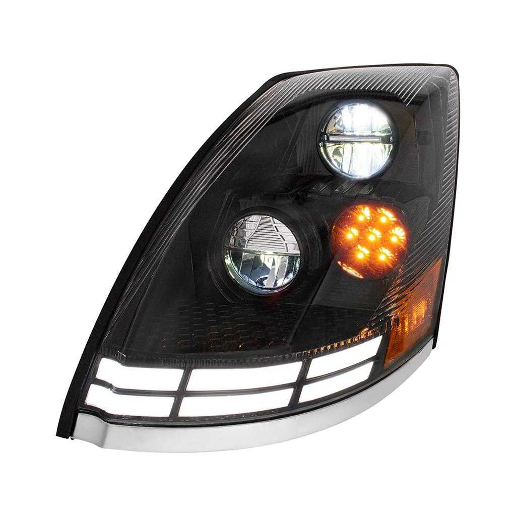 RH LED Head Lamp Black Volvo VNL 2015-2017