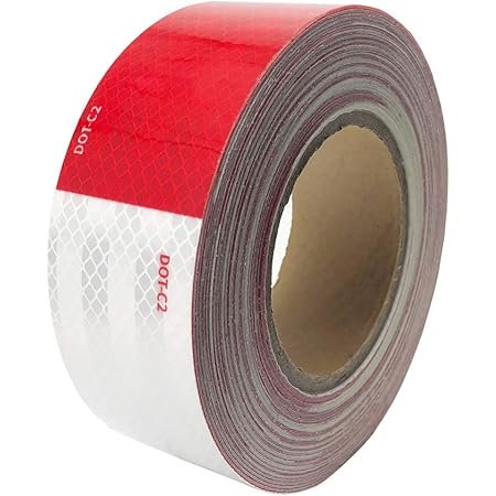 2 Inch x 200 Feet Silver DOT-C2 Reflective Tape Red and White