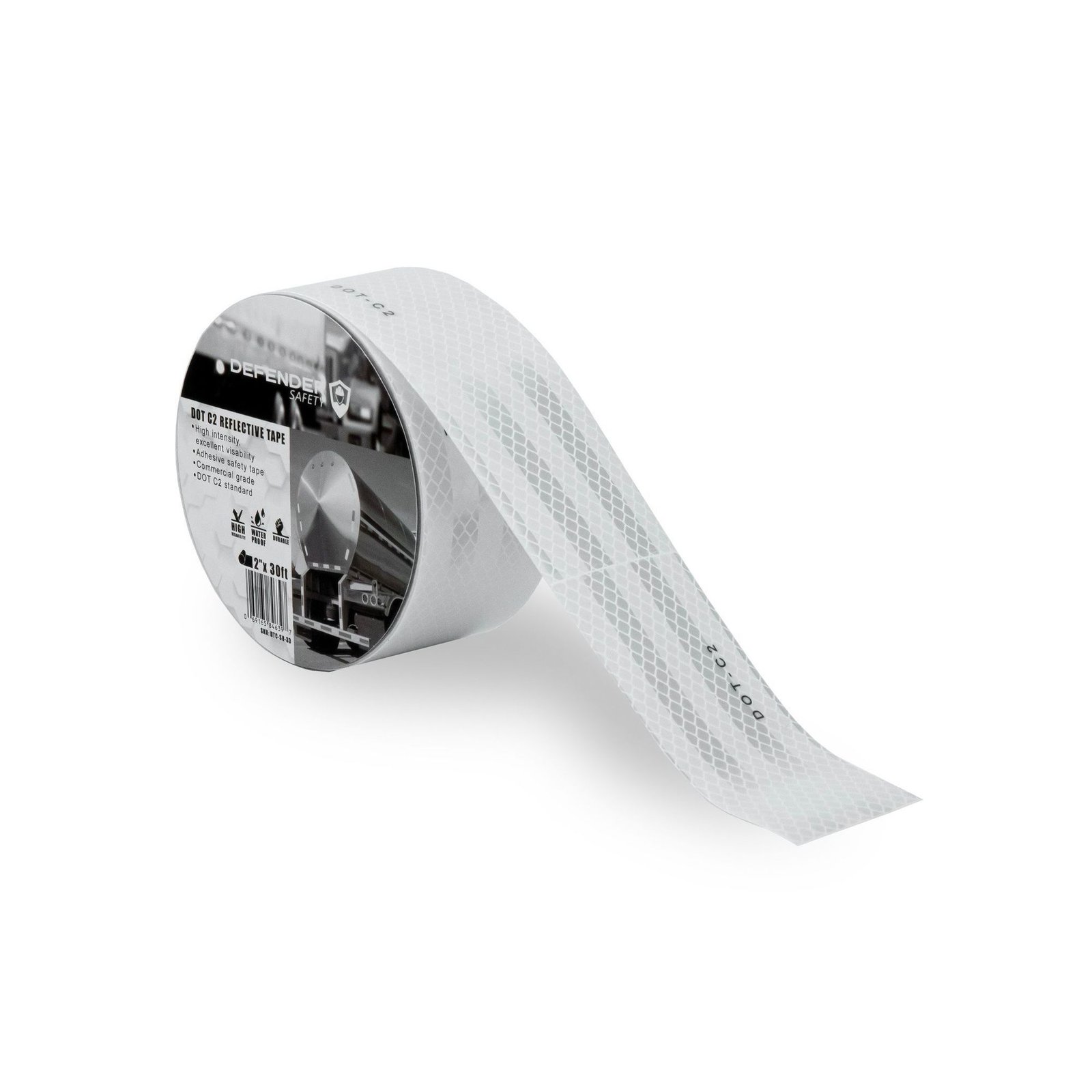 DOT-C2 Reflective Safety Tape 2 Inch x 200 Feet Silver