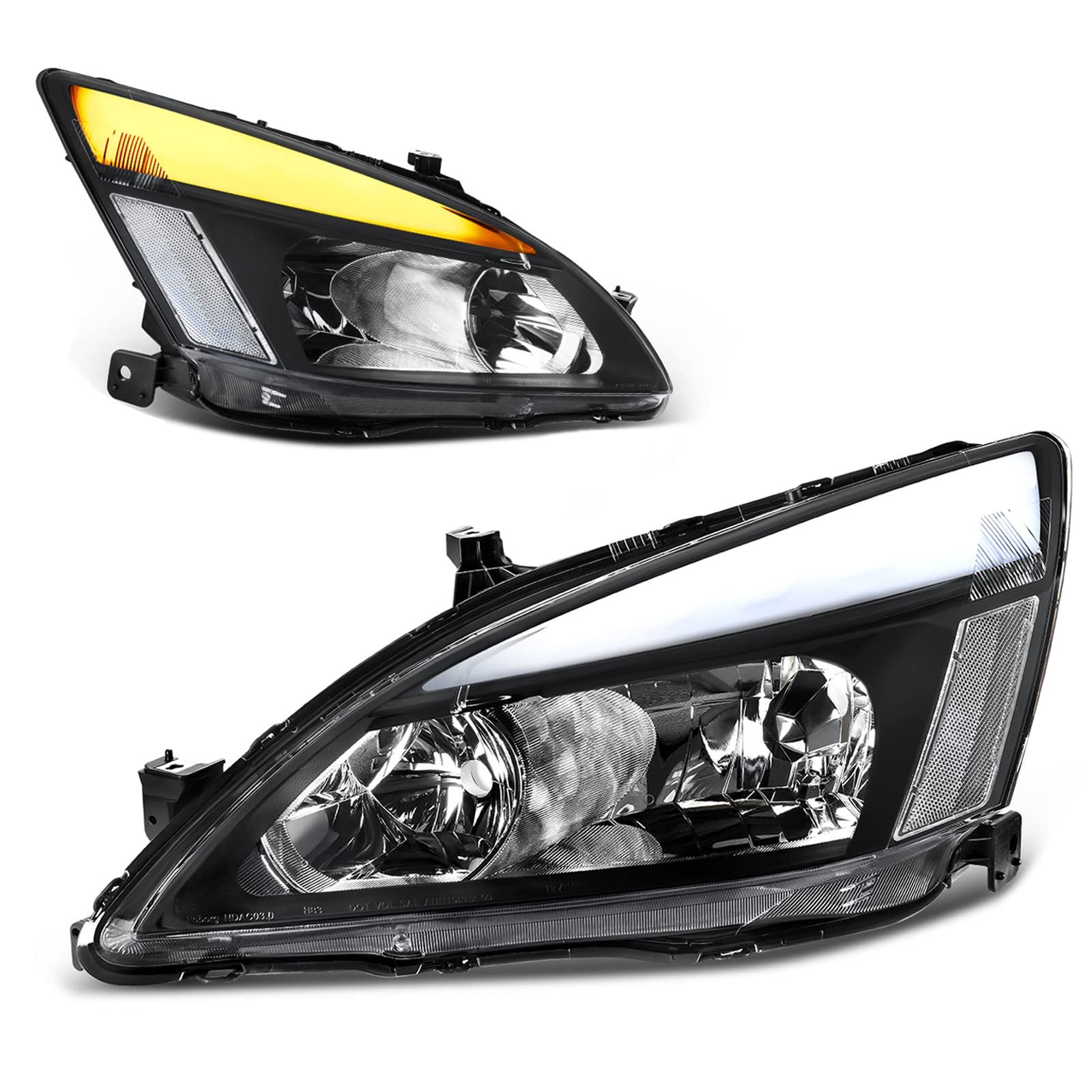 Black Reflective LED Headlight With DRL W/ LED Control Module 82794483