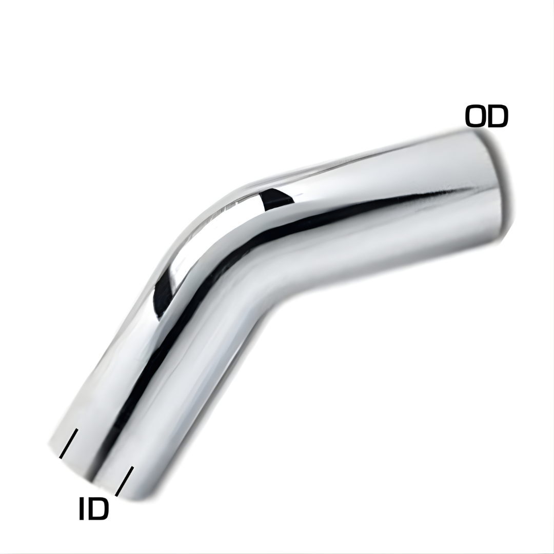 45° Exhaust Elbow Diameter:5''Leg Length(A&B):15'' Leg Length(R):5.5''
