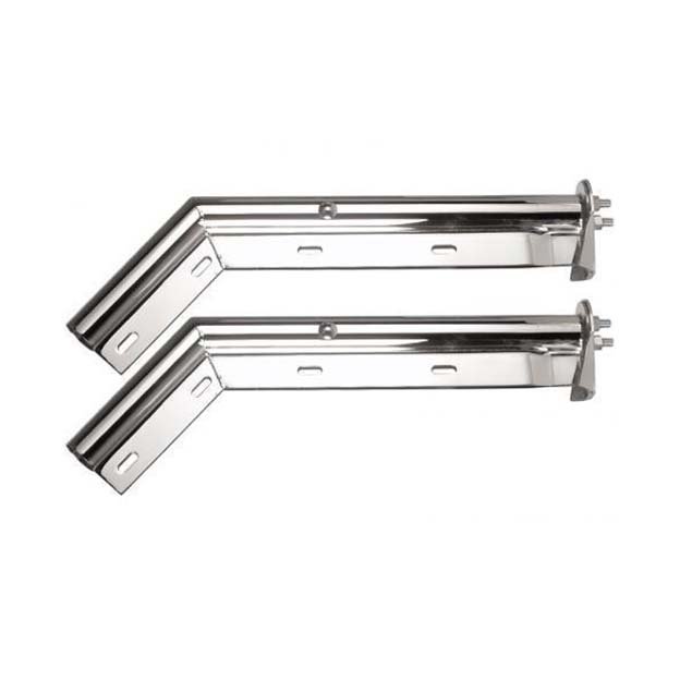 28" Chrome Mud Flap Hanger 45 Degree Angled One Pair 1-1/8